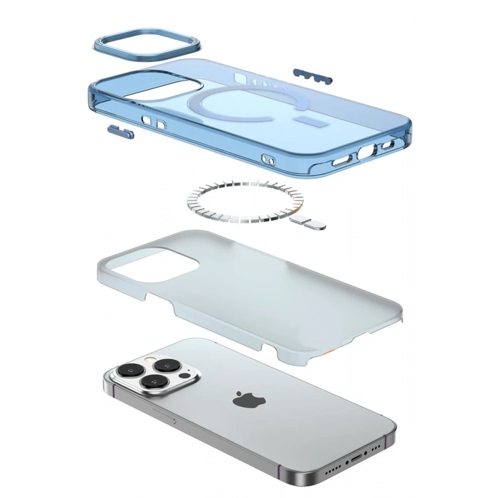 Apple iPhone 14 Pro Uyumlu Kılıf Troy Magsafe Kapak - Mor