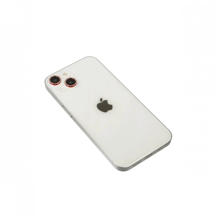 Apple iPhone 14 Uyumlu Diamond Kamera Lens - Kırmızı