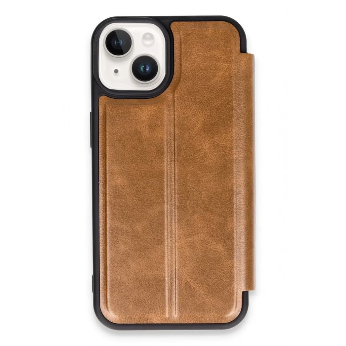 Apple iPhone 14 Uyumlu Kılıf Flip Cover - Taba