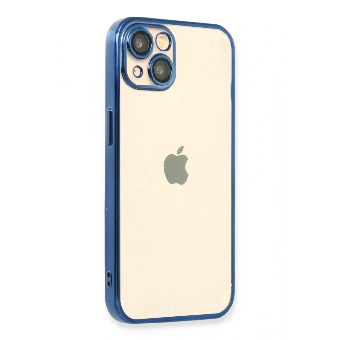 Apple iPhone 14 Uyumlu Kılıf Lensli Silikon - Açık Mavi