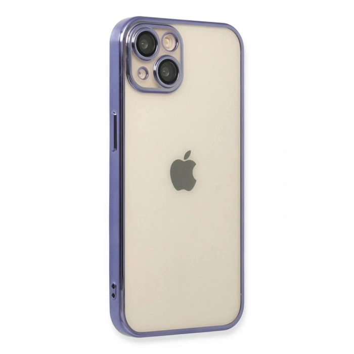 Apple iPhone 14 Uyumlu Kılıf Lensli Silikon - Mor