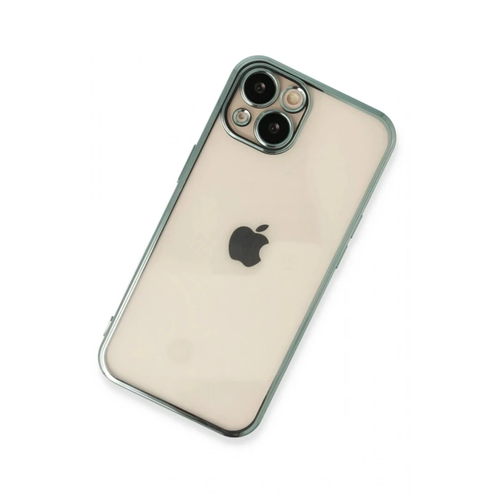 Apple iPhone 14 Uyumlu Kılıf Lensli Silikon - Yeşil