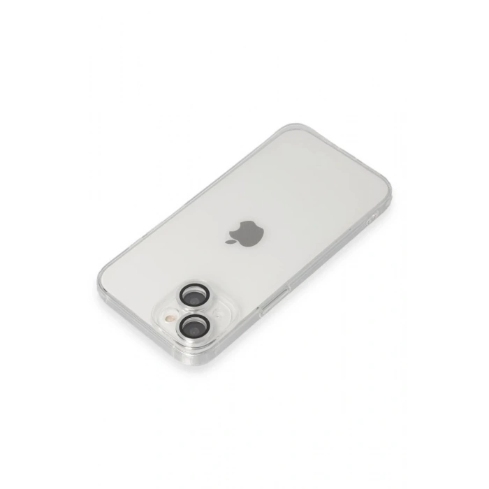 Apple iPhone 14 Uyumlu Kılıf Luko Lens Silikon - Gümüş