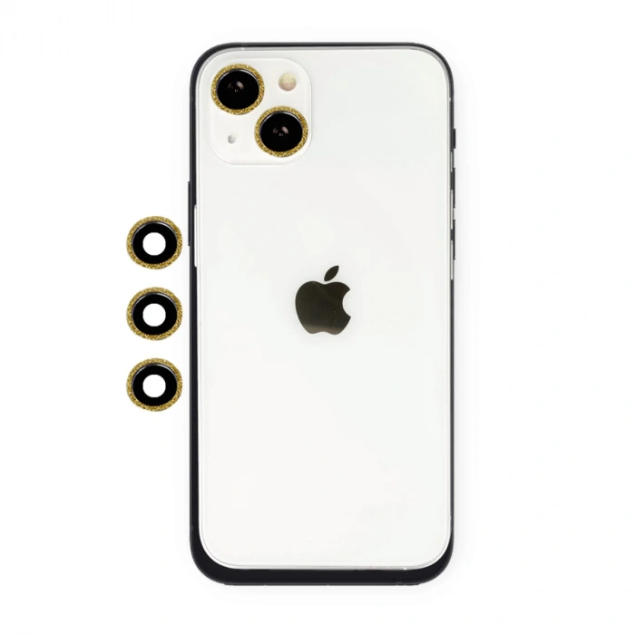 Apple iPhone 14 Uyumlu Shine Kamera Lens - Gold