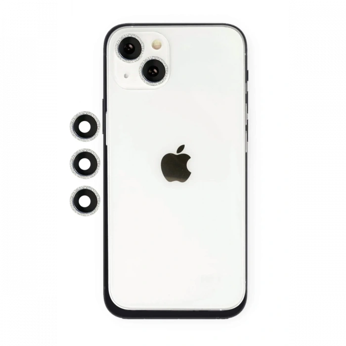 Apple iPhone 14 Uyumlu Shine Kamera Lens - Gümüş