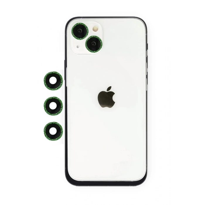 Apple iPhone 14 Uyumlu Shine Kamera Lens - Yeşil