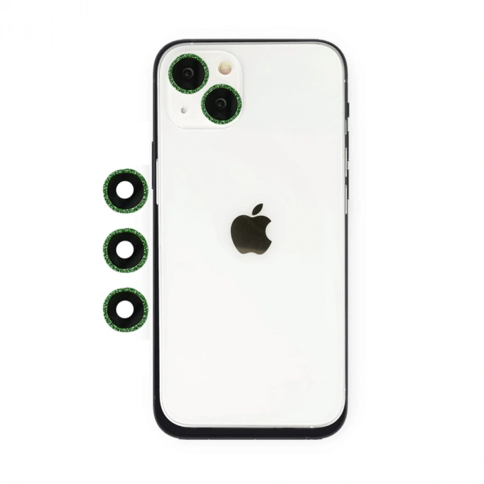 Apple iPhone 14 Uyumlu Shine Kamera Lens - Yeşil