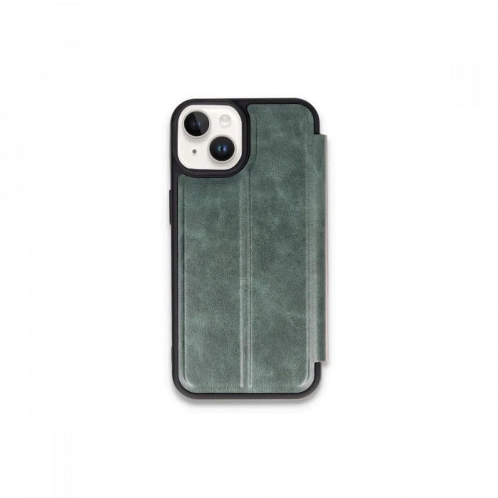 Apple iPhone 15 Kılıf Flip Cover - Koyu Yeşil