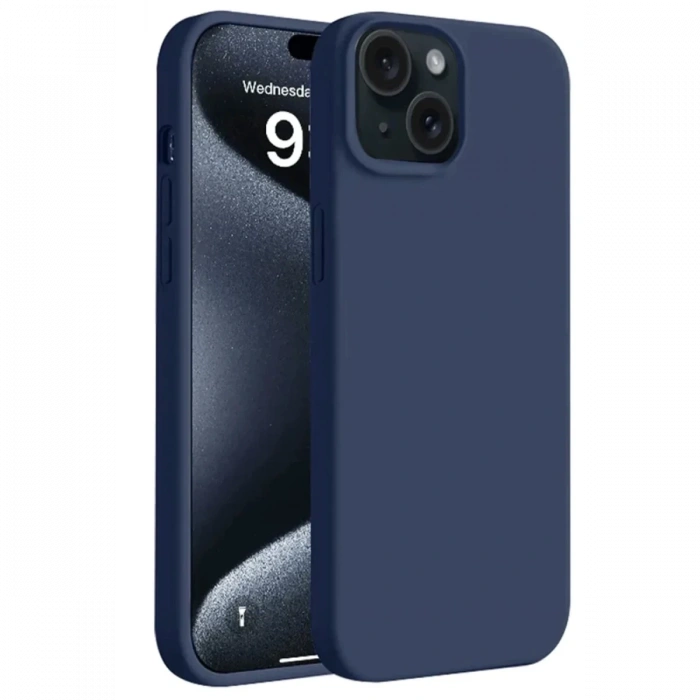 Apple iPhone 15 Plus Uyumlu Kılıf First Silikon - Lacivert