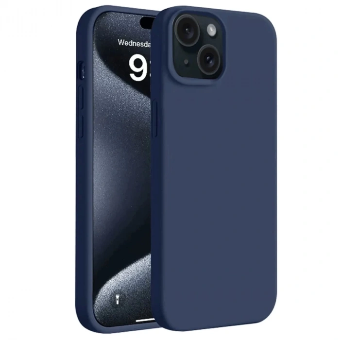 Apple iPhone 15 Plus Uyumlu Kılıf First Silikon - Lacivert