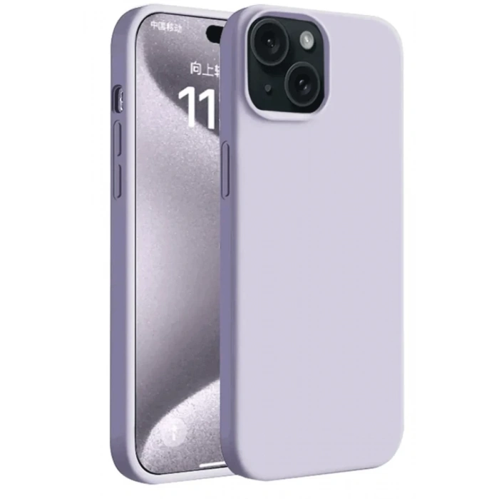 Apple iPhone 15 Plus Uyumlu Kılıf First Silikon - Lila