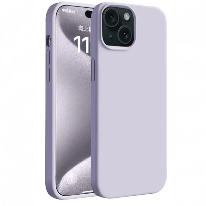 Apple iPhone 15 Plus Uyumlu Kılıf First Silikon - Lila