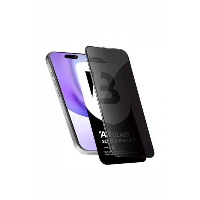 Apple iPhone 15 Pro Max 5D Privacy Diamond Hayalet Cam Ekran Koruyucu