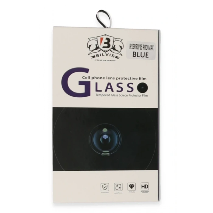 Apple iPhone 15 Pro Max Uyumlu Bilvis Titan Kamera Lens - Lacivert