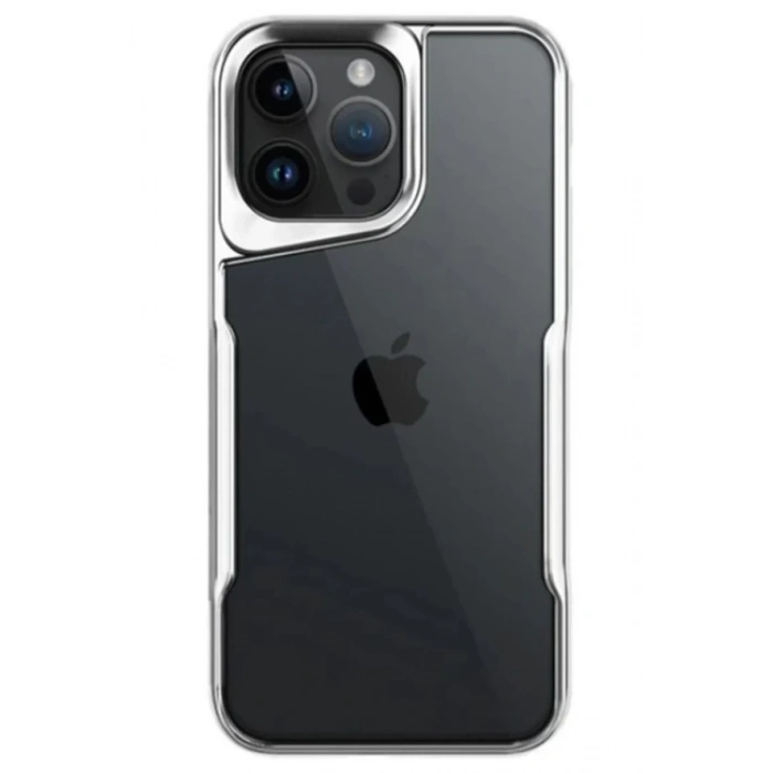 Apple iPhone 15 Pro Max Uyumlu Kılıf Boyi Silikon Kapak - Gümüş