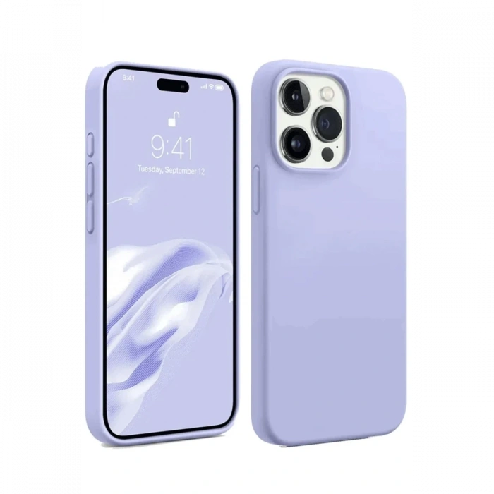 Apple iPhone 15 Pro Max Uyumlu Kılıf First Silikon - Lila