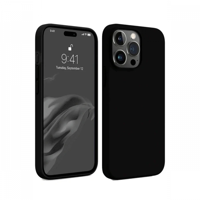 Apple iPhone 15 Pro Max Uyumlu Kılıf First Silikon - Siyah