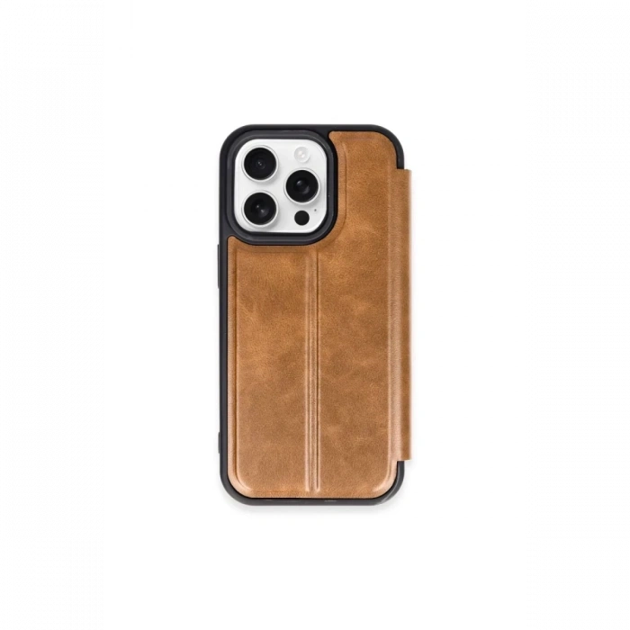 Apple iPhone 15 Pro Max Uyumlu Kılıf Flip Cover - Taba