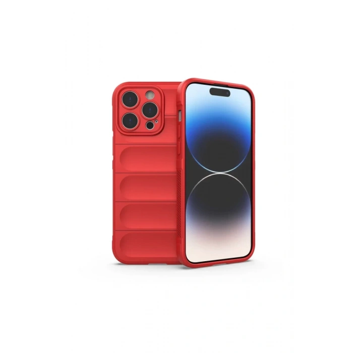 Apple iPhone 15 Pro Max Uyumlu Kılıf Optimum Silikon - Kırmızı