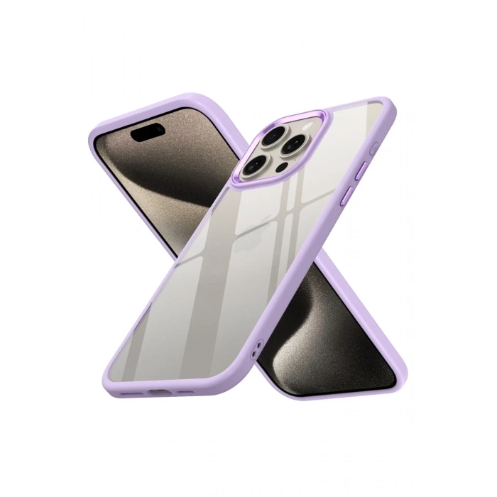 Apple iPhone 15 Pro Max Uyumlu Kılıf Power Silikon - Lila