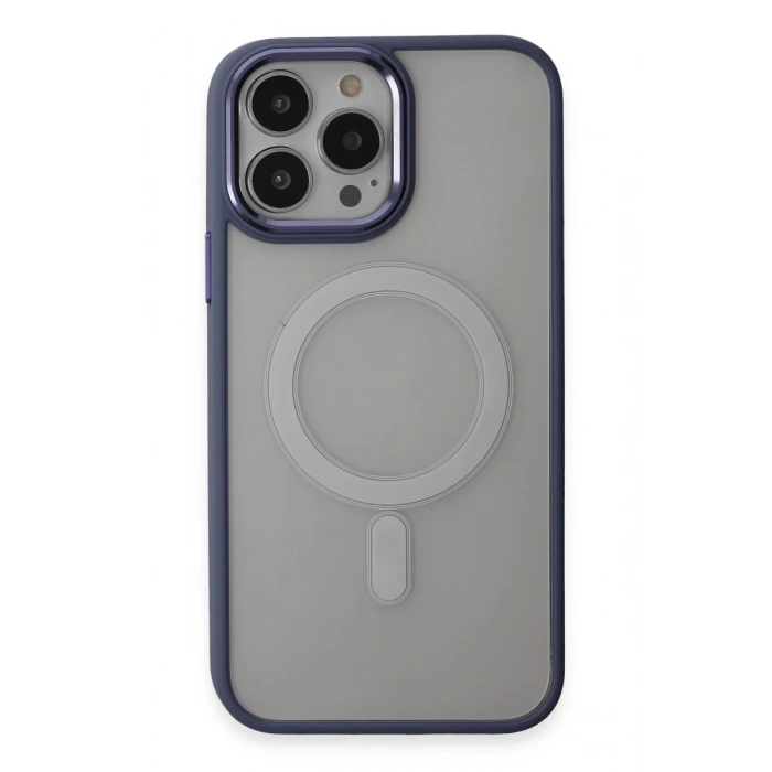 Apple iPhone 15 Pro Max Uyumlu Kılıf Room Magneticsafe Silikon - Sierra Blue