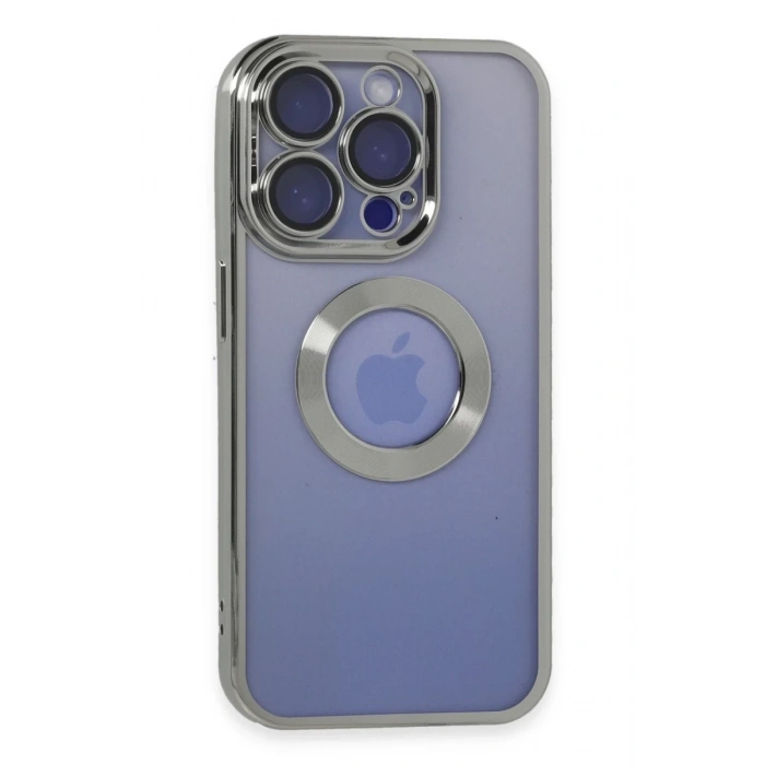 Apple iPhone 15 Pro Max Uyumlu Kılıf Slot Silikon - Gümüş