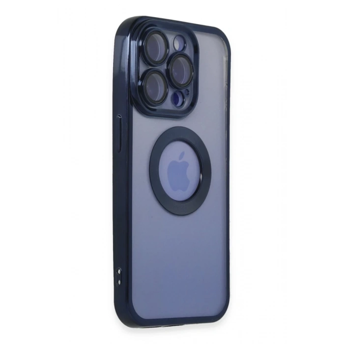 Apple iPhone 15 Pro Max Uyumlu Kılıf Slot Silikon - Lacivert