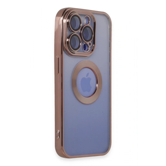 Apple iPhone 15 Pro Max Uyumlu Kılıf Slot Silikon - Rose Gold
