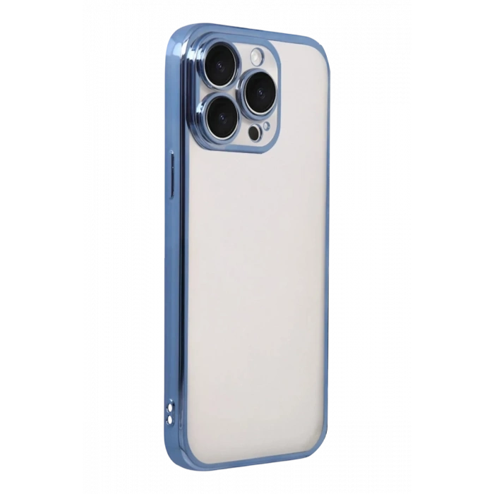 Apple iPhone 15 Pro Max Uyumlu Lensli Silikon - Açık Mavi