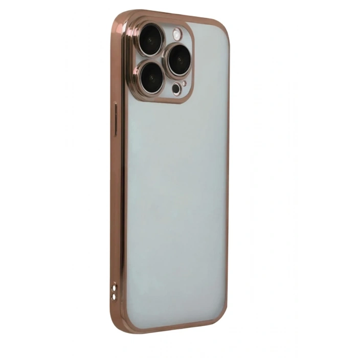 Apple iPhone 15 Pro Max Uyumlu Lensli Silikon - Çöl Titanyum