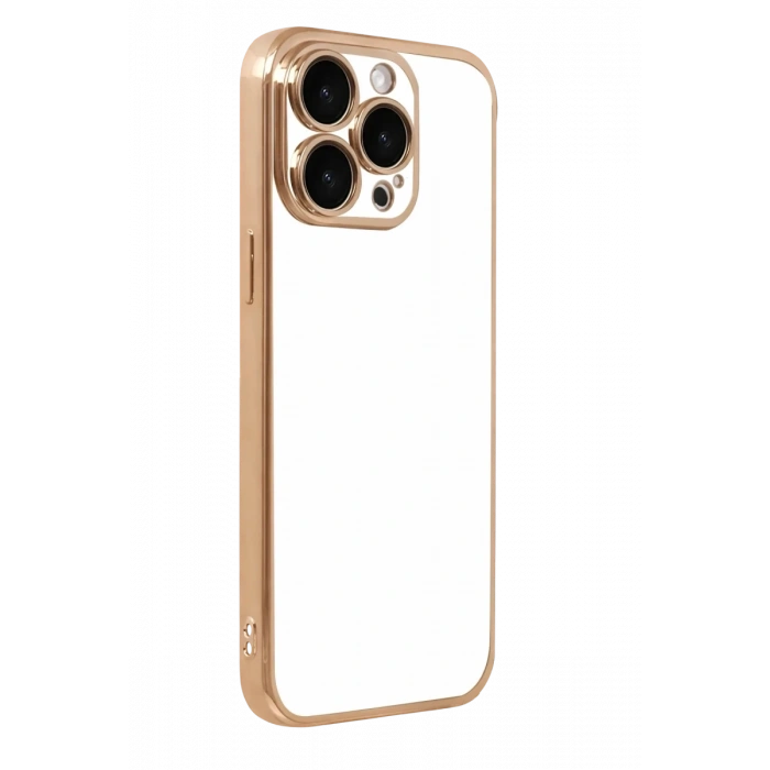 Apple iPhone 15 Pro Max Uyumlu Lensli Silikon - Gold
