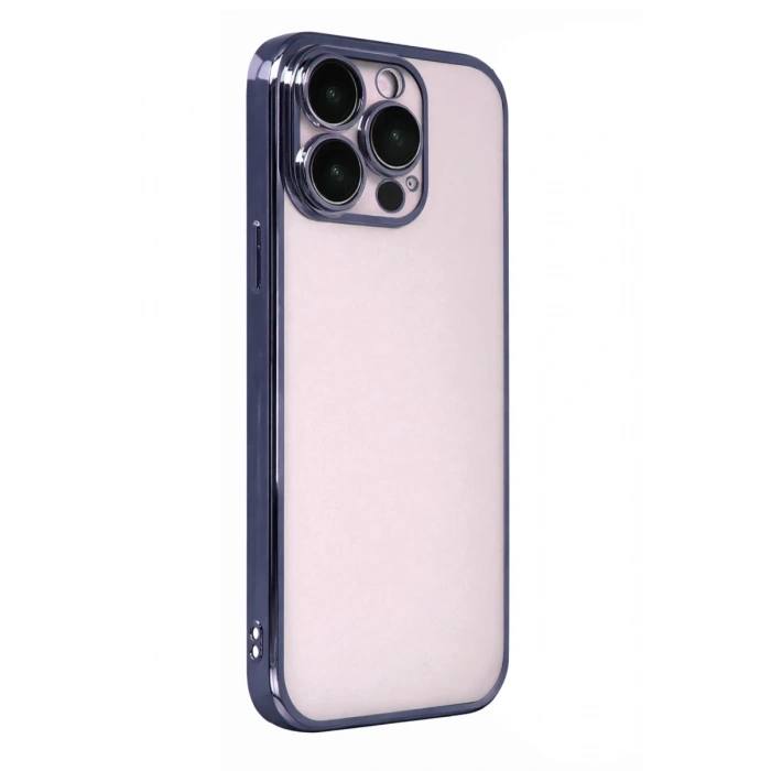 Apple iPhone 15 Pro Max Uyumlu Lensli Silikon - Lacivert