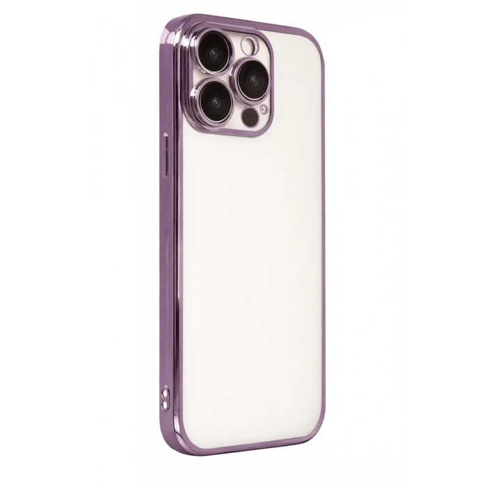 Apple iPhone 15 Pro Max Uyumlu Lensli Silikon - Mor