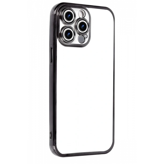 Apple iPhone 15 Pro Max Uyumlu Lensli Silikon - Siyah