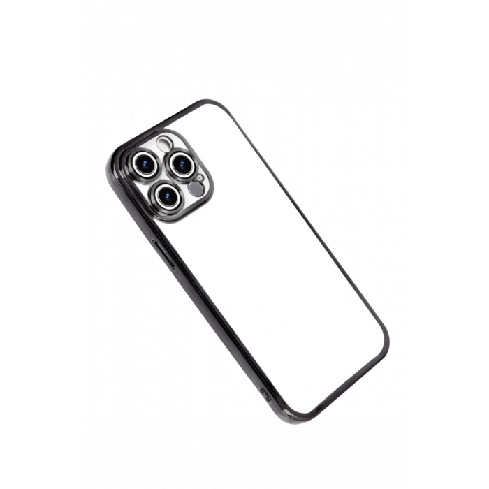 Apple iPhone 15 Pro Max Uyumlu Lensli Silikon - Siyah