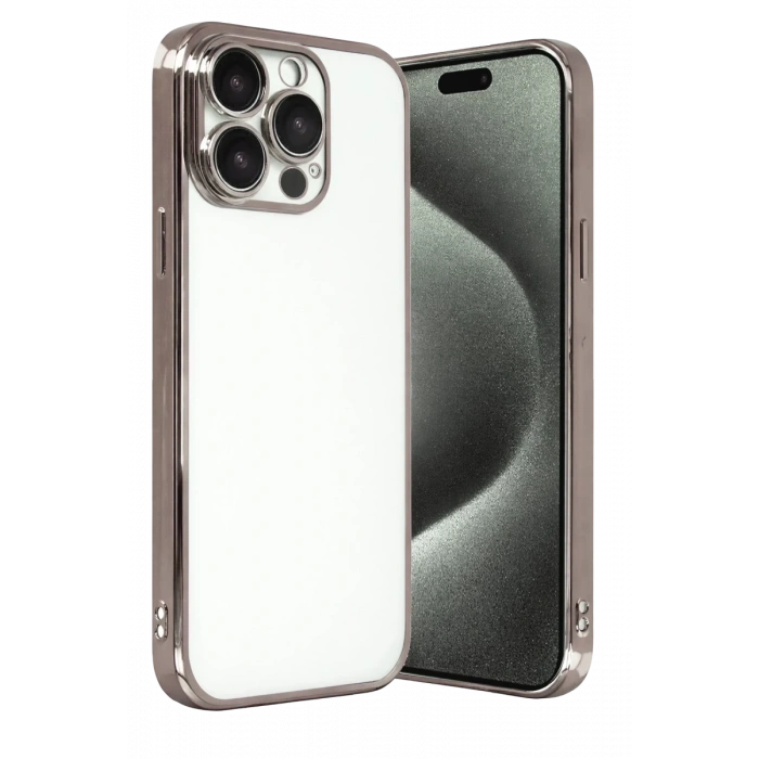 Apple iPhone 15 Pro Max Uyumlu Lensli Silikon - Titan Gri