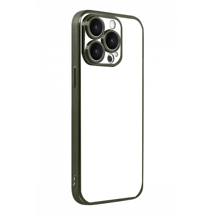 Apple iPhone 15 Pro Max Uyumlu Lensli Silikon - Yeşil