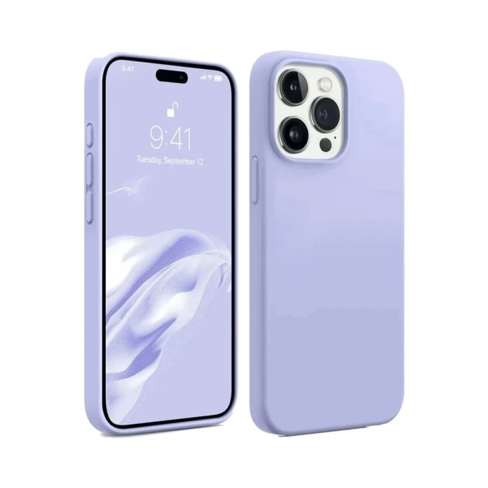 Apple iPhone 15 Pro Uyumlu Kılıf First Silikon - Lila