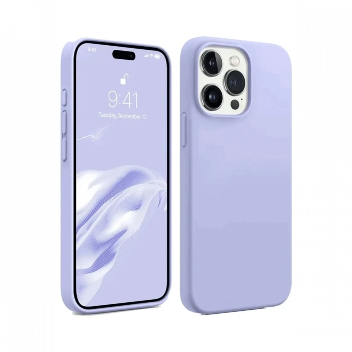 Apple iPhone 15 Pro Uyumlu Kılıf First Silikon - Lila