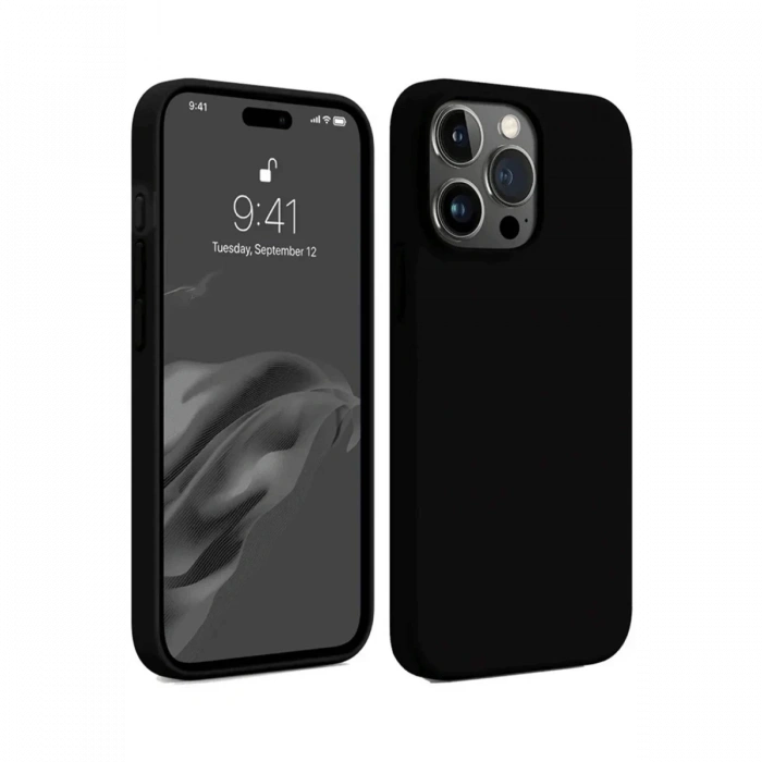 Apple iPhone 15 Pro Uyumlu Kılıf First Silikon - Siyah