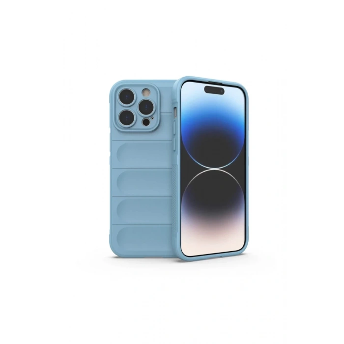 Apple iPhone 15 Pro Uyumlu Kılıf Optimum Silikon - Sky Blue
