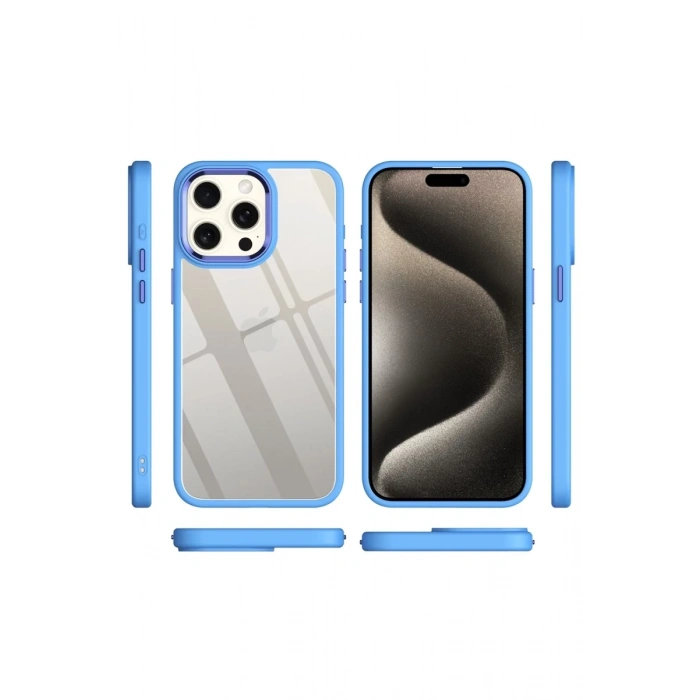 Apple iPhone 15 Pro Uyumlu Kılıf Power Silikon - Mavi