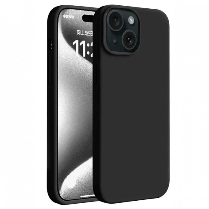 Apple iPhone 15 Uyumlu Kılıf First Silikon - Siyah