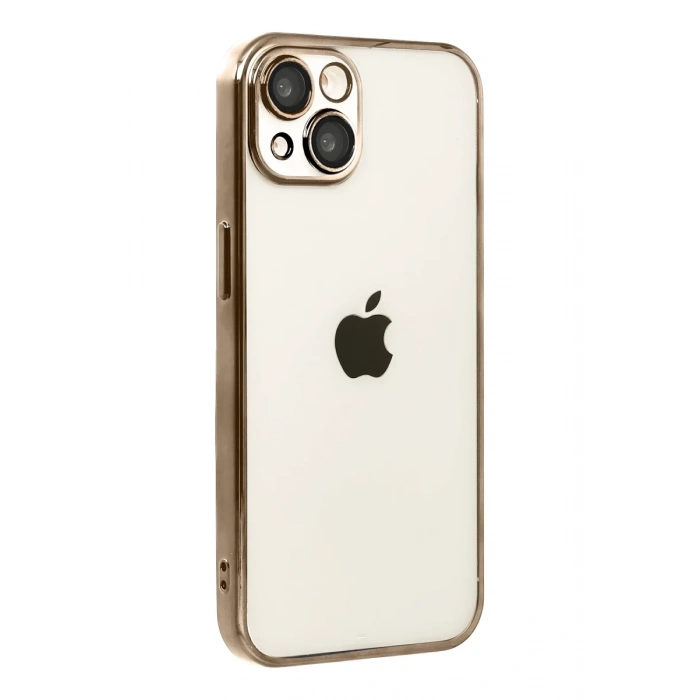 Apple iPhone 15 Uyumlu Lensli Silikon - Çöl Titanyum
