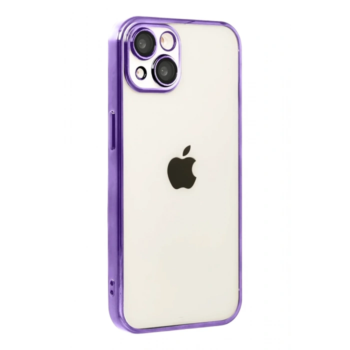 Apple iPhone 15 Uyumlu Lensli Silikon - Mor