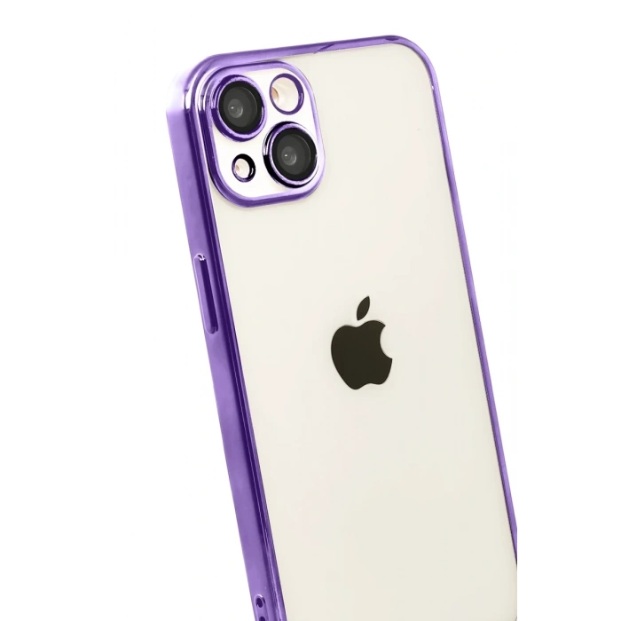 Apple iPhone 15 Uyumlu Lensli Silikon - Mor