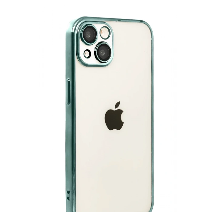 Apple iPhone 15 Uyumlu Lensli Silikon - Yeşil