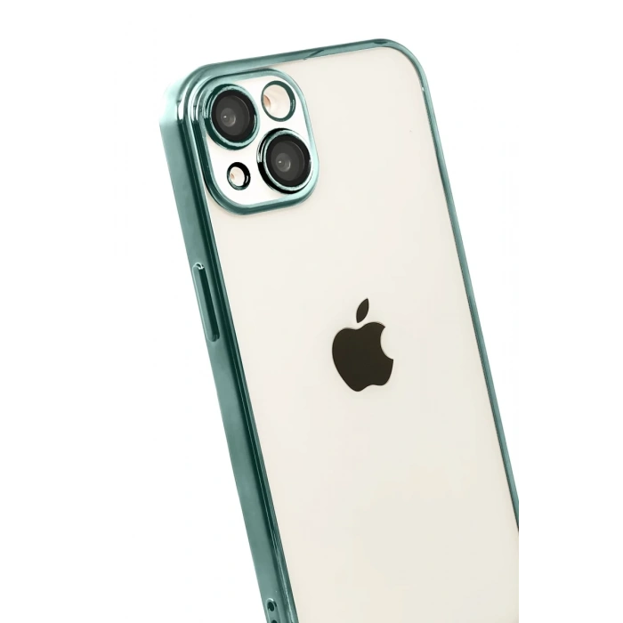 Apple iPhone 15 Uyumlu Lensli Silikon - Yeşil