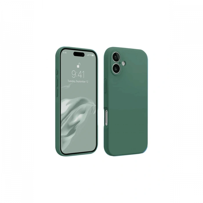 Apple iPhone 16 Kılıf First Silikon - Koyu Yeşil