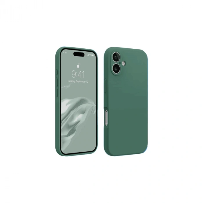 Apple iPhone 16 Kılıf First Silikon - Koyu Yeşil